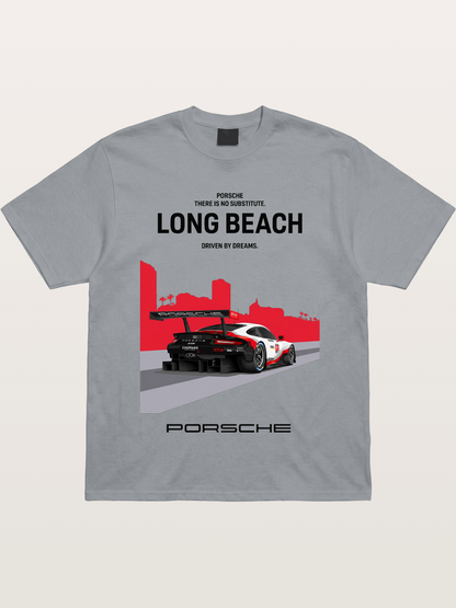 Long Beach Race Porsche Poster Gildan T-shirt
