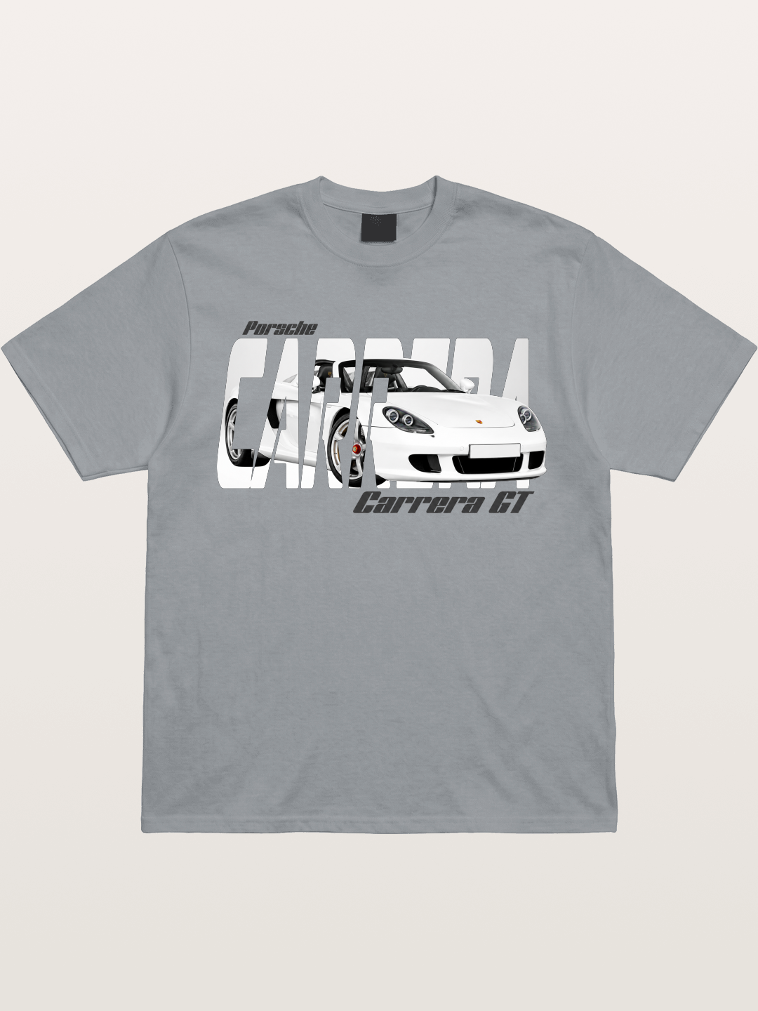 Porsche Carrera GT White Sticker Gildan T-shirt