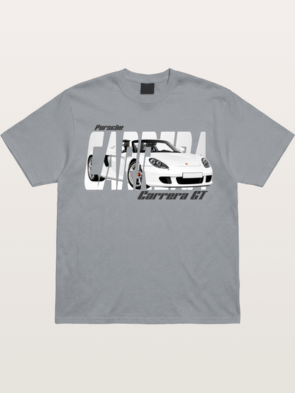 Porsche Carrera GT White Sticker Gildan T-shirt