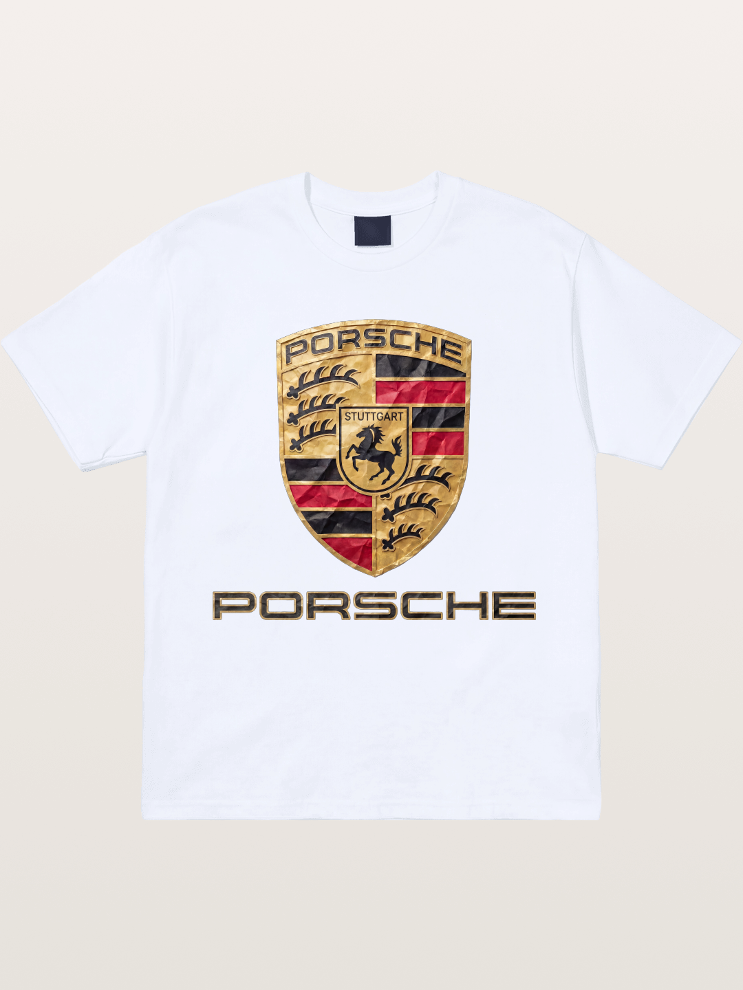 Porsche Crumpled Paper Logo Gildan T-shirt