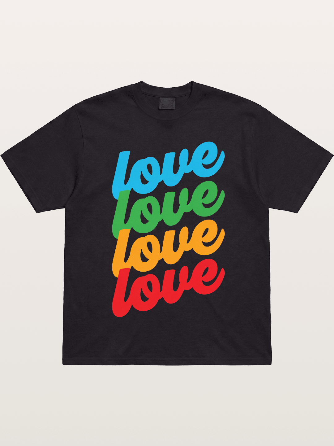 Love Is Love Stacked Rainbow Gildan T-shirt