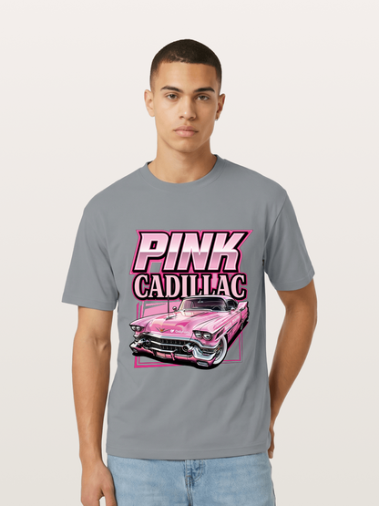Pink Cadillac Classic Car Art Print Gildan T-shirt
