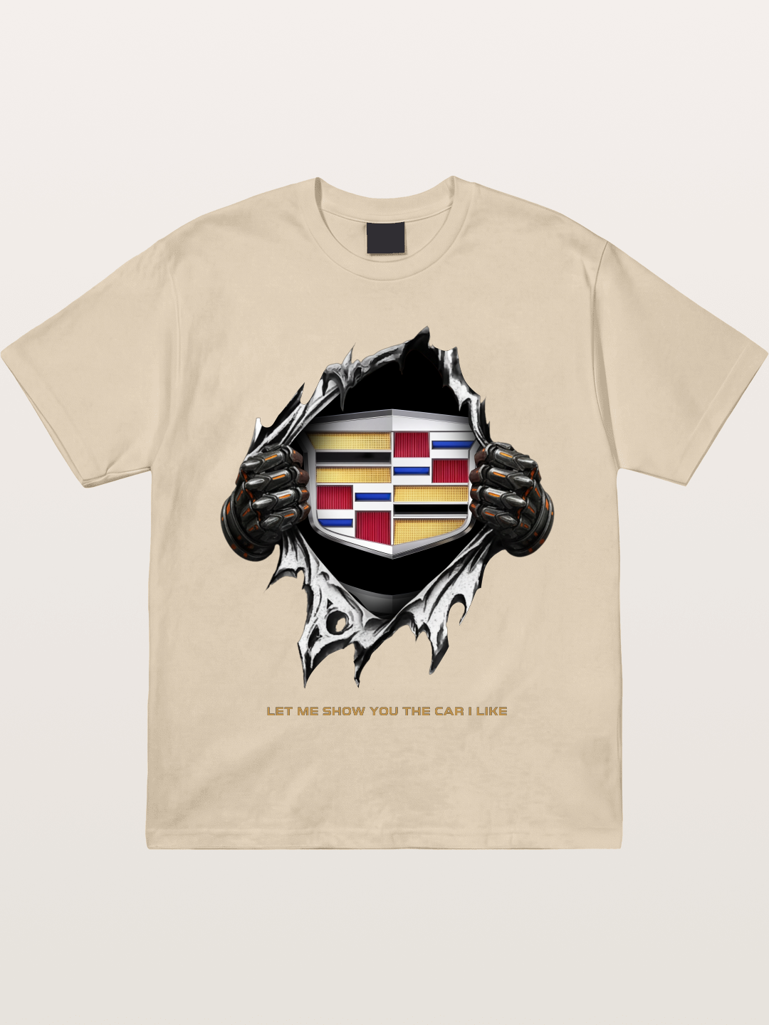 Cadillac Crest Tear Through Effect Gildan T-shirt