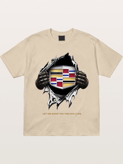 Cadillac Crest Tear Through Effect Gildan T-shirt