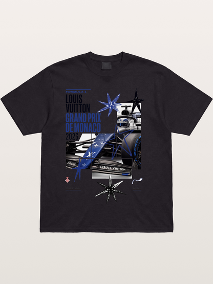 Blue LV F1 Monaco Poster Cotton T-shirt
