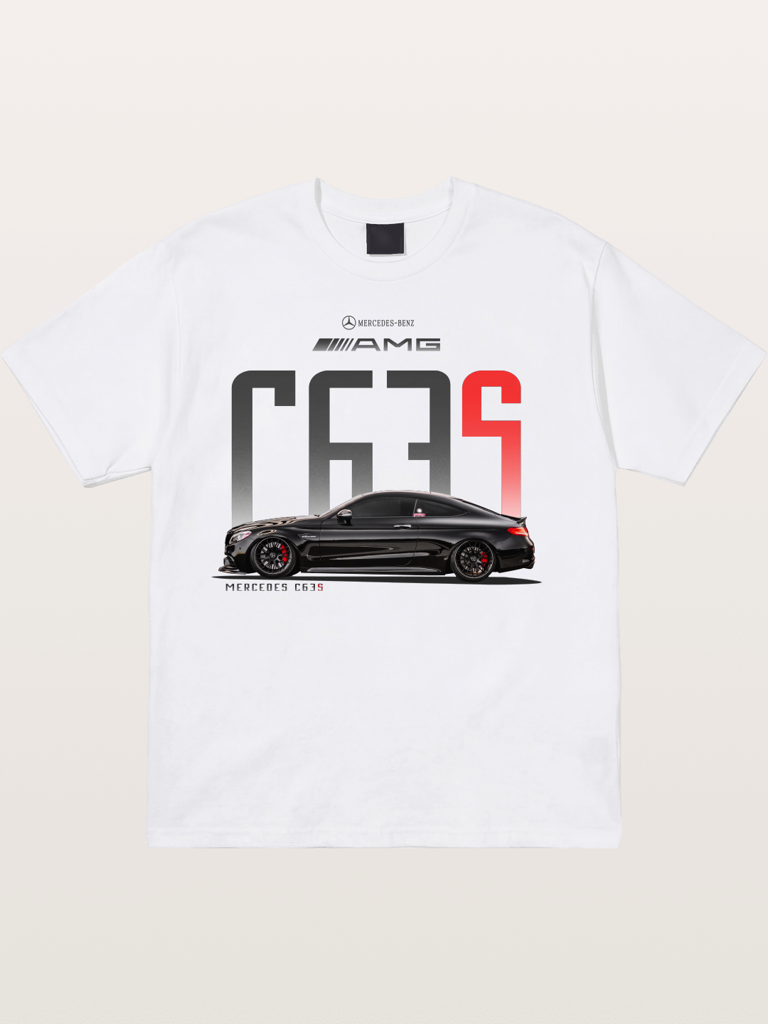 C63S AMG Black Mercedes Sports Car Cotton T-shirt