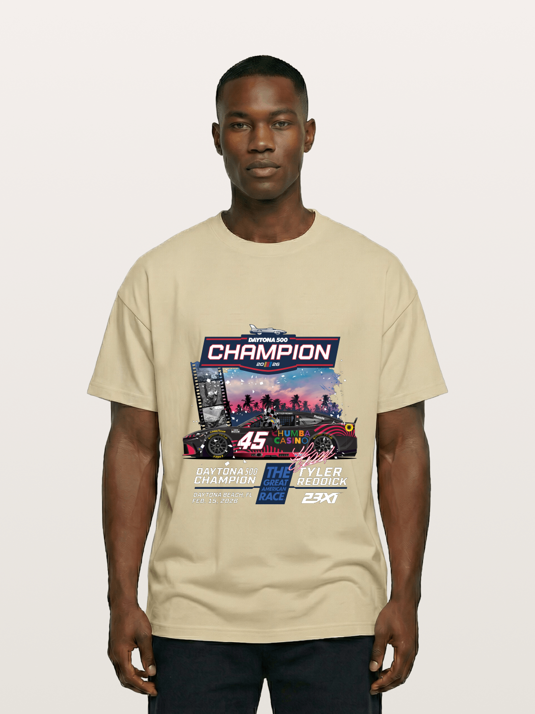Tyler Reddick 45 Champion Car Art Gildan T-shirt
