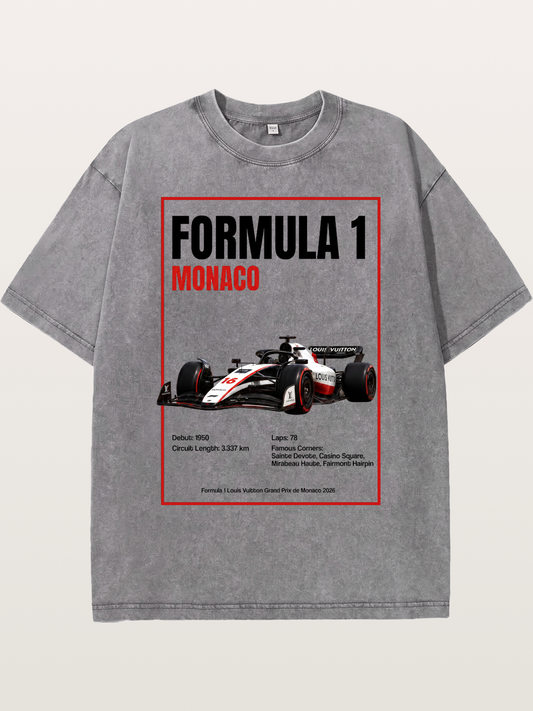 F1 Monaco LV Racing Car Poster Washed T-shirt