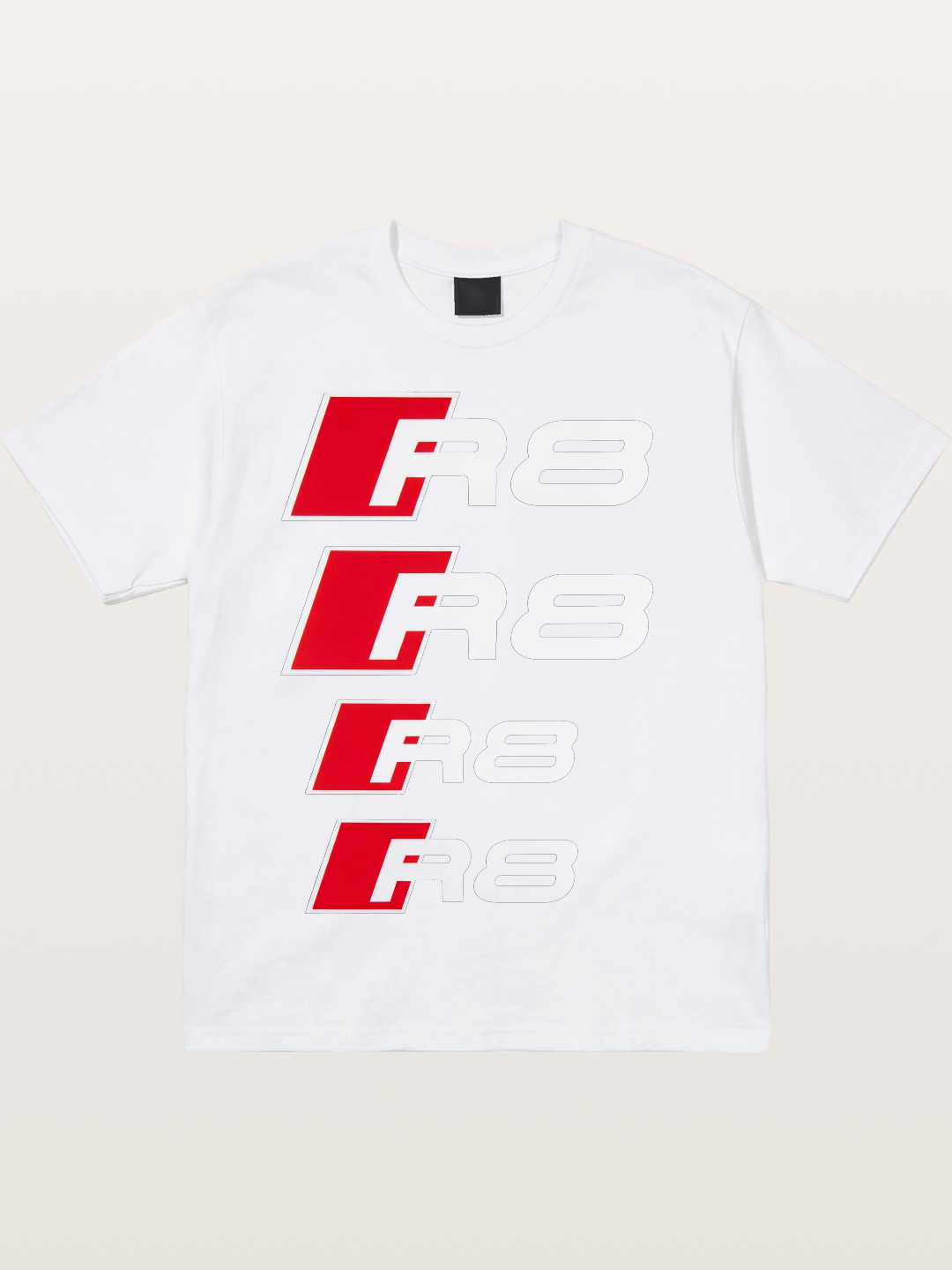 Audi R8 Red Repeated Text Cotton T-shirt