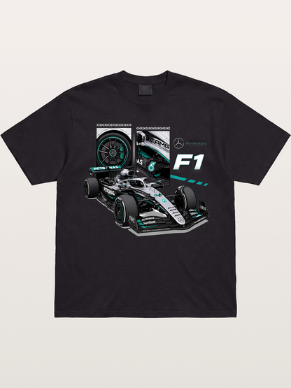 Mercedes Petronas F1 Collage Art Gildan T-shirt