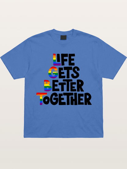 Together Pride Rainbow Quote Art Gildan T-shirt