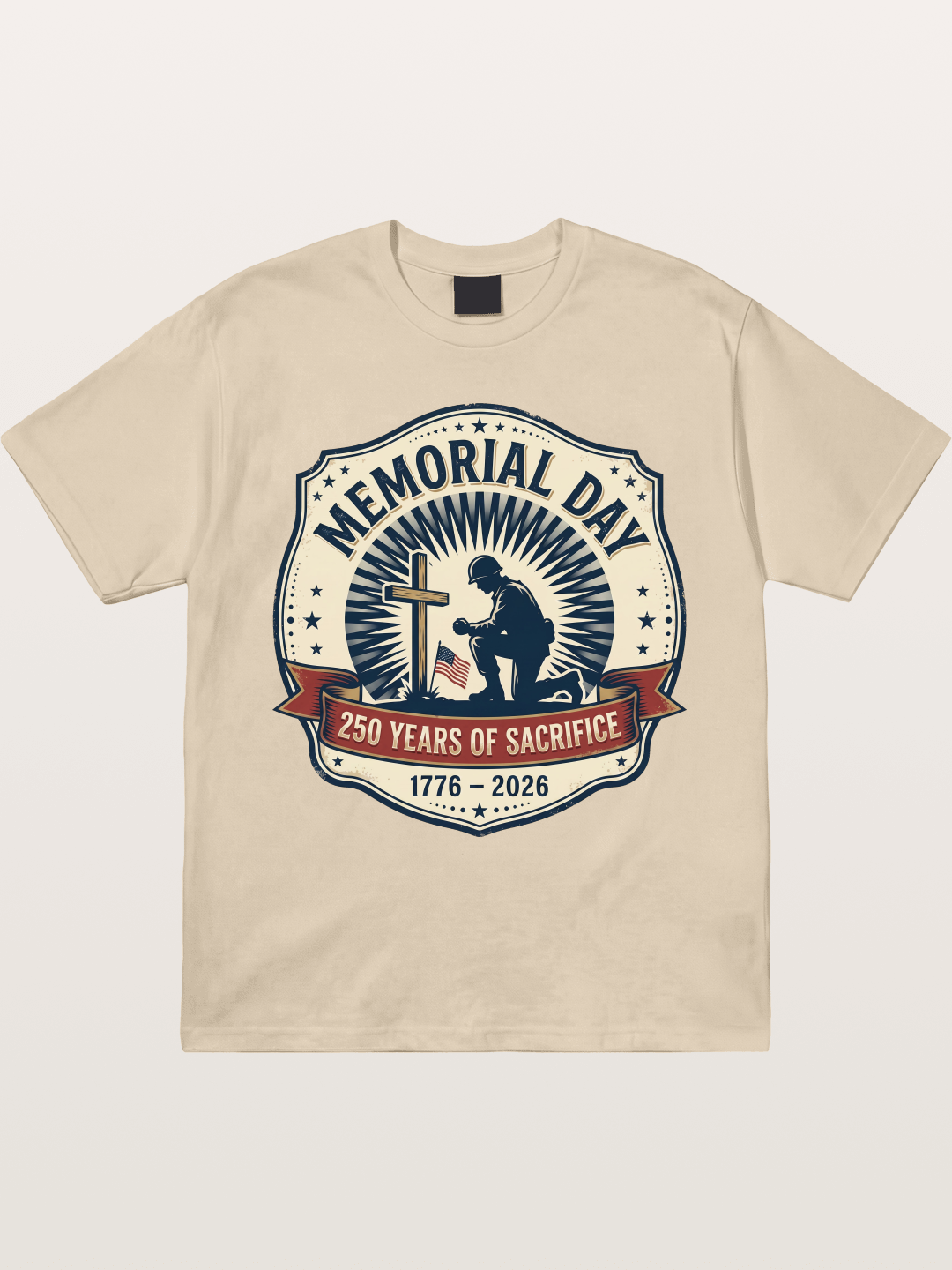 Memorial Day Vintage Sacrifice Badge Gildan T-shirt
