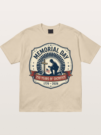 Memorial Day Vintage Sacrifice Badge Gildan T-shirt