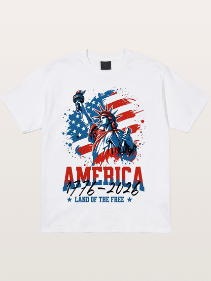 Statue Of Liberty 1776-2026 Cotton T-shirt
