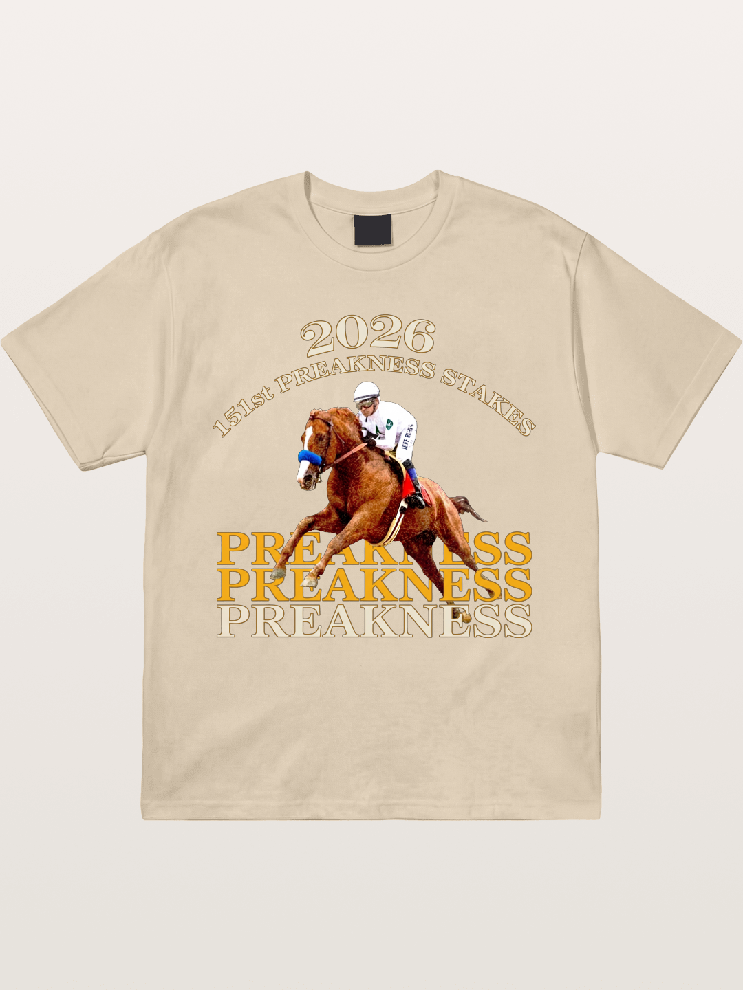 151st Preakness Jockey on Chestnut Horse Gildan T-shirt
