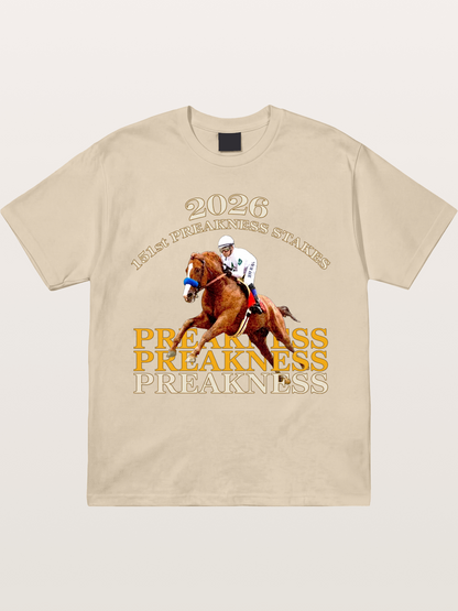 151st Preakness Jockey on Chestnut Horse Gildan T-shirt