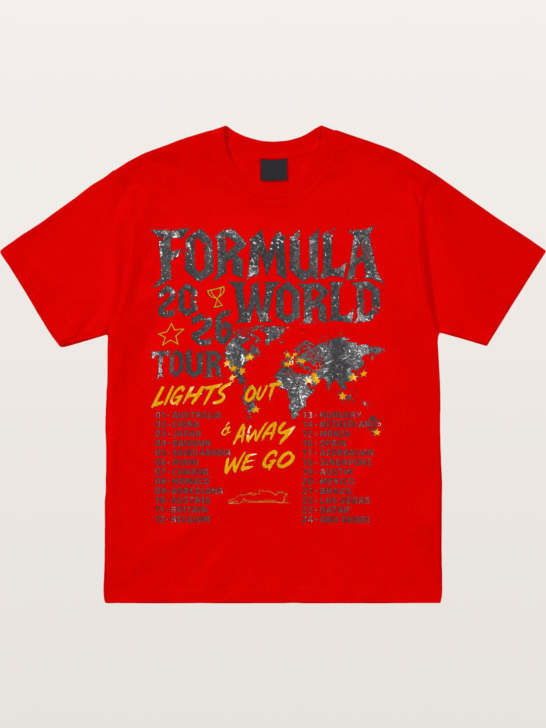 2026 F1 World Tour Poster Cotton T-shirt