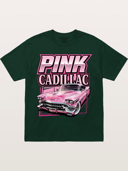 Pink Cadillac Classic Car Art Print Gildan T-shirt