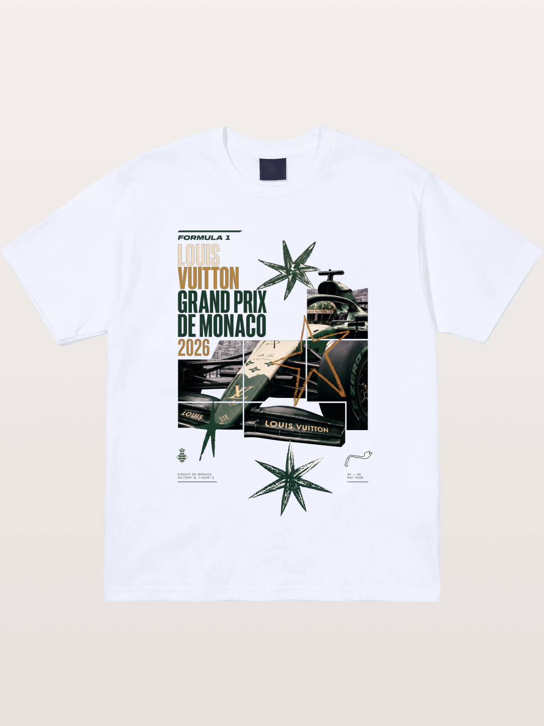 Green LV F1 Race Car Print Gildan T-shirt