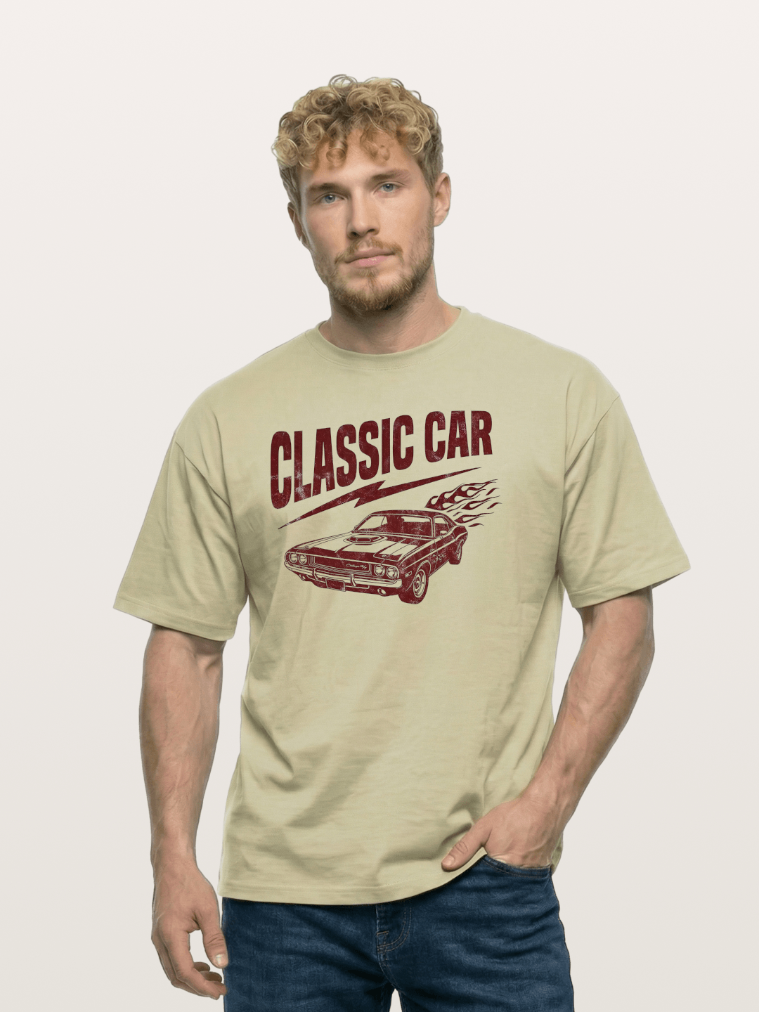 Classic Car Run Cotton T-shirt