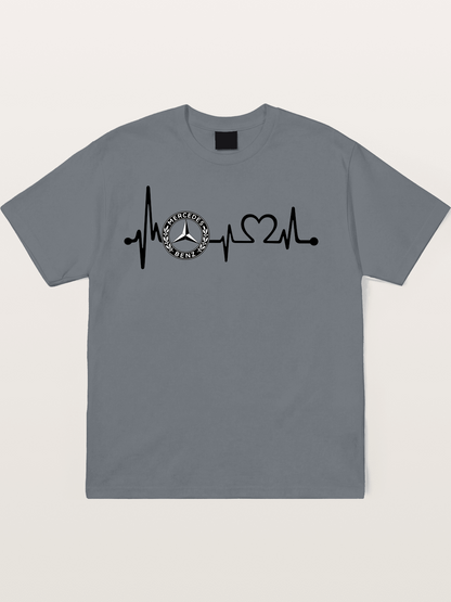 Mercedes Heartbeat Logo Art Cotton T-shirt