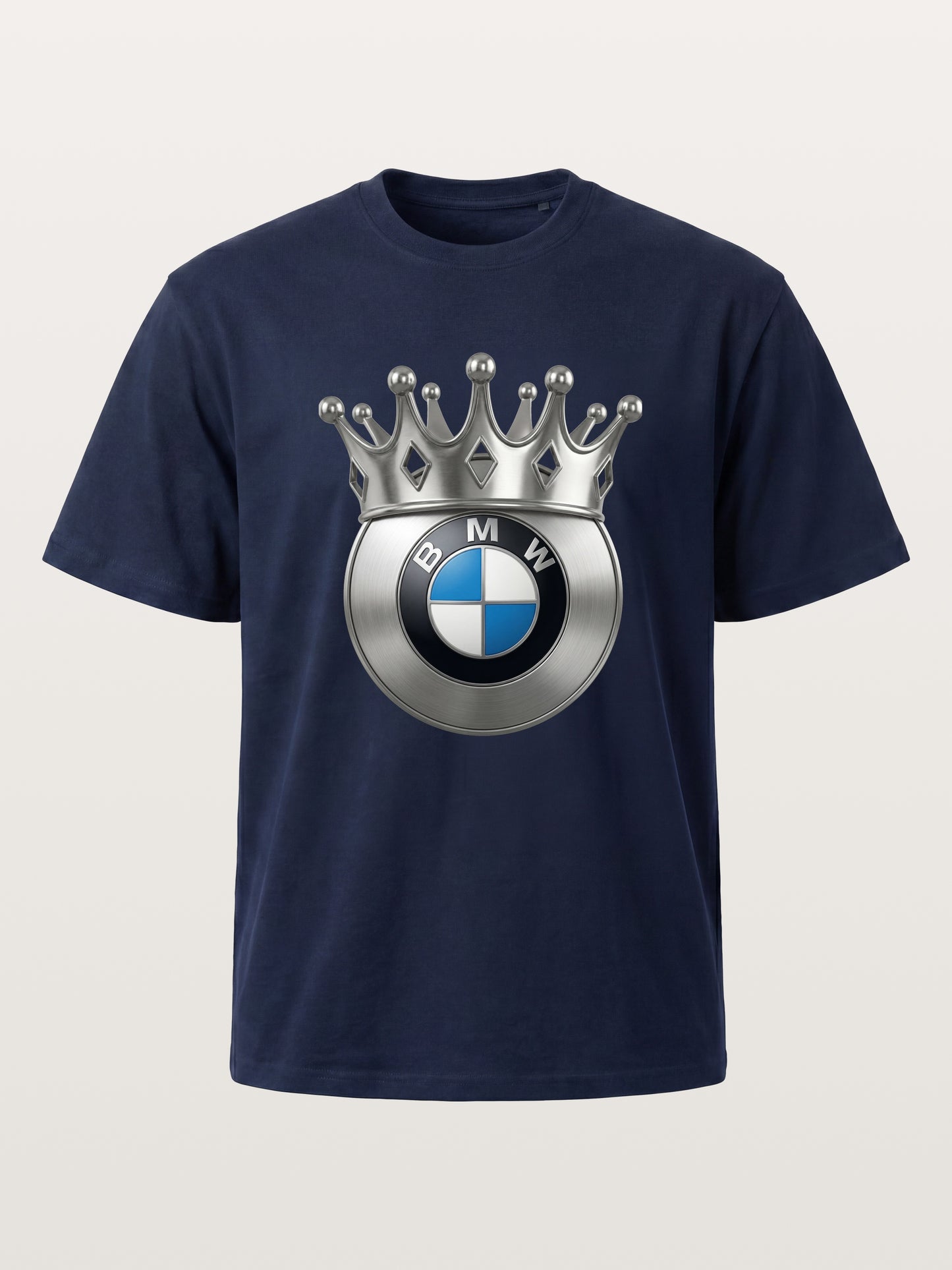 Crowned BMW Logo Metal Art Cotton T-shirt