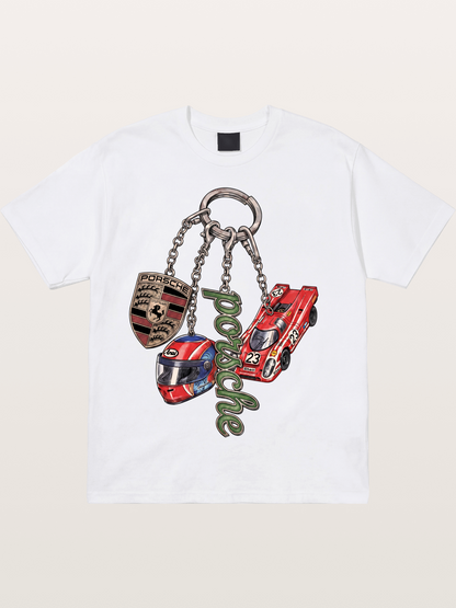 Porsche Vintage Race Charm Combo Cotton T-shirt