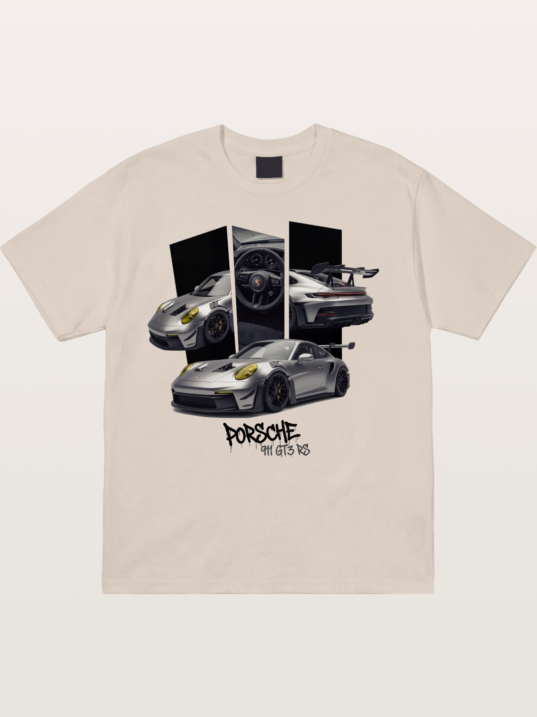 Porsche 911 GT3 RS Split View Montage Cotton T-shirt