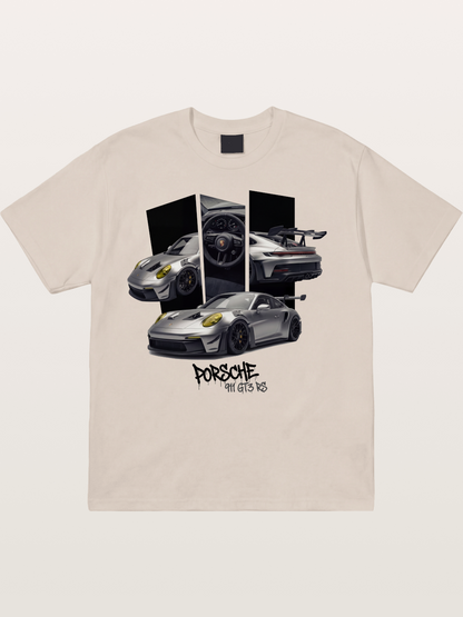 Porsche 911 GT3 RS Split View Montage Cotton T-shirt