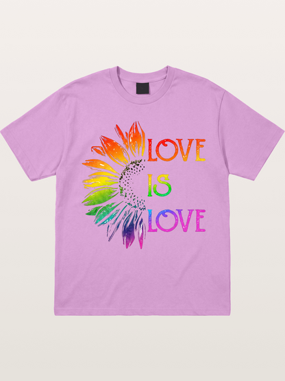 Rainbow Sunflower Love Print Gildan T-shirt