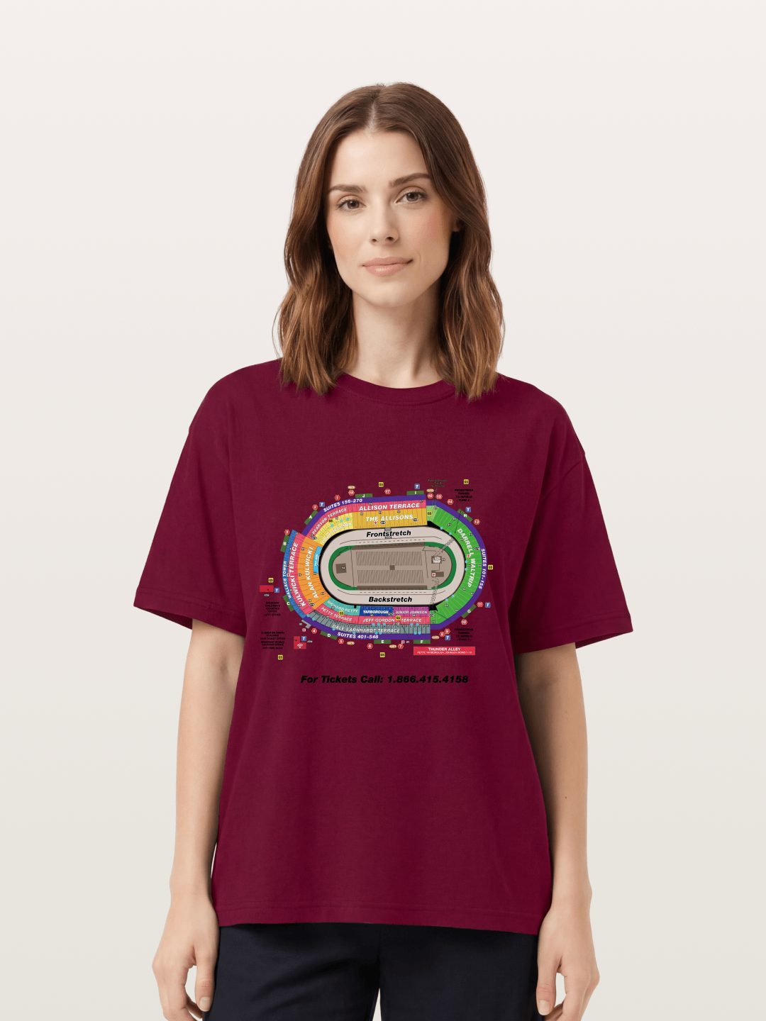 NASCAR Track Seating Map Art Print Gildan T-shirt