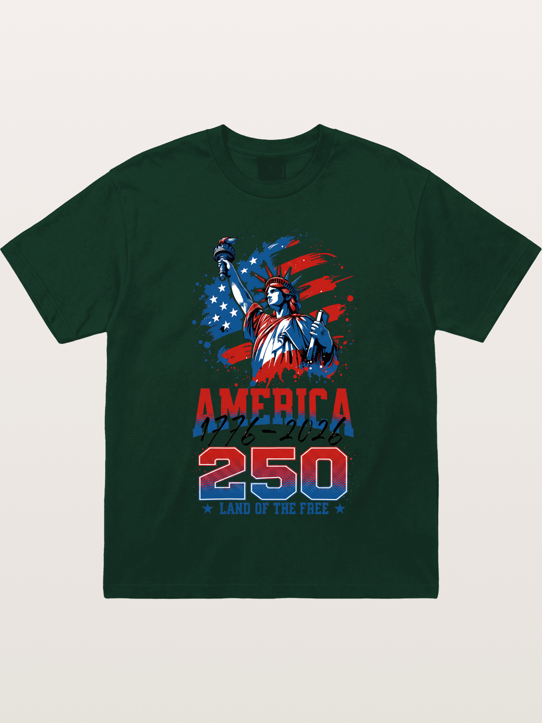 Liberty 250 Years Freedom Print Gildan T-shirt