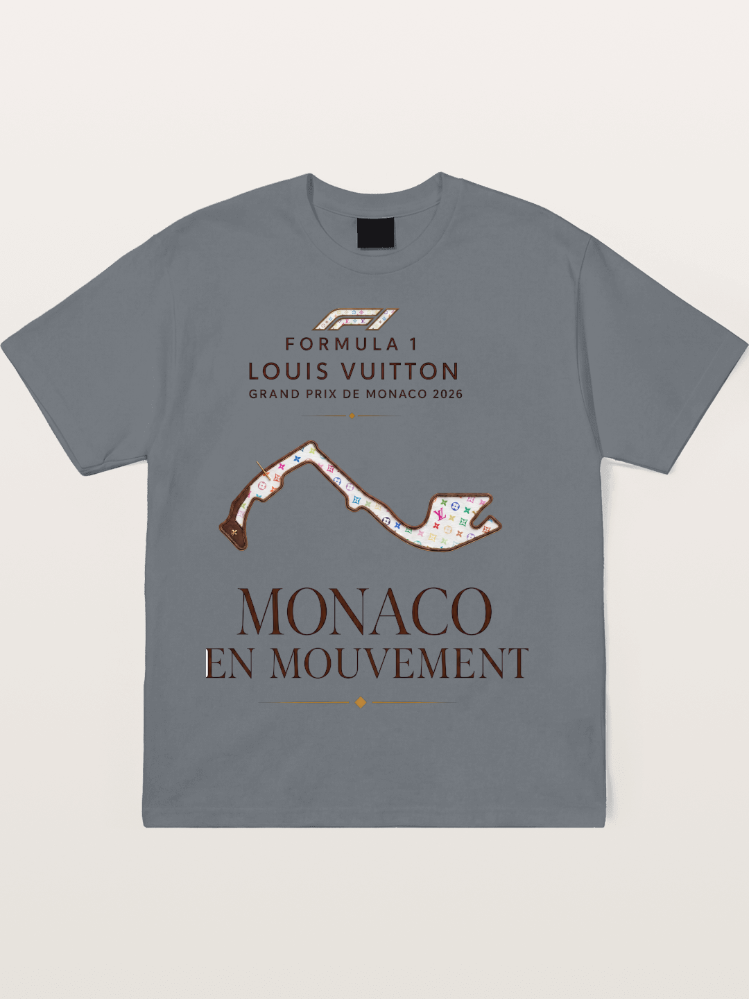 LV x F1 Monaco Track Art Cotton T-shirt