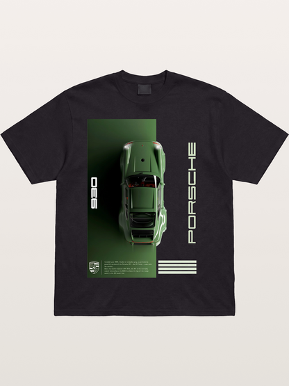 930 Porsche Green Top View Cotton T-shirt