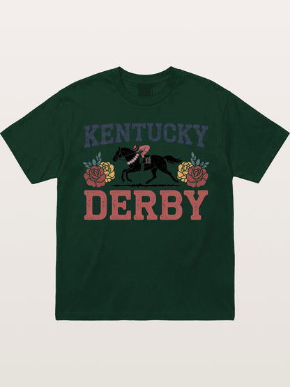Kentucky Derby Rose Horse Poster Gildan T-shirt