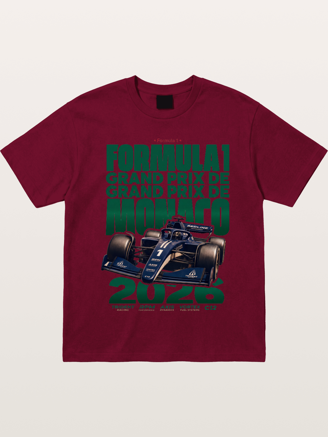 Navy Monaco F1 Grand Prix Art Gildan T-shirt