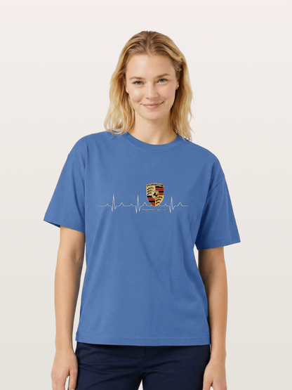 Porsche Heartbeat ECG Line Design Gildan T-shirt
