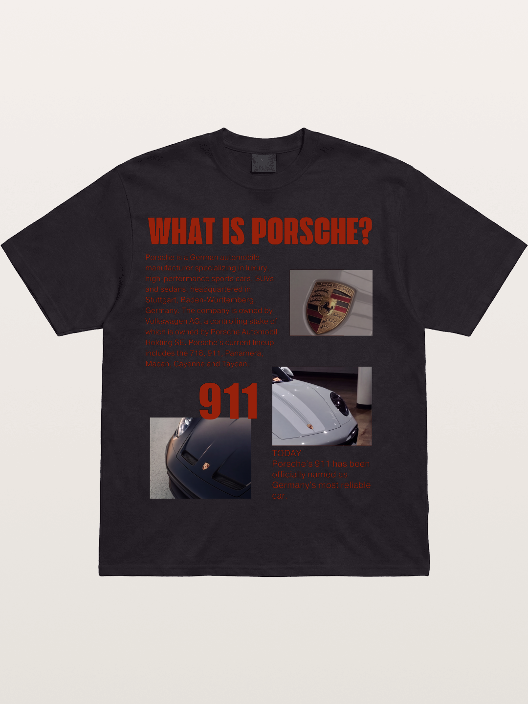 Porsche 911 Information Layout Cotton T-shirt