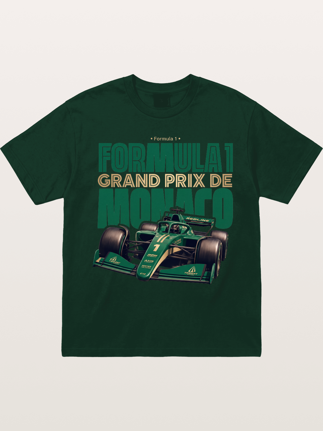 Green Monaco F1 Race Print Gildan T-shirt