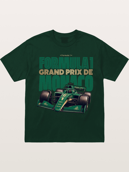 Green Monaco F1 Race Print Gildan T-shirt