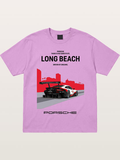 Long Beach Race Porsche Poster Gildan T-shirt
