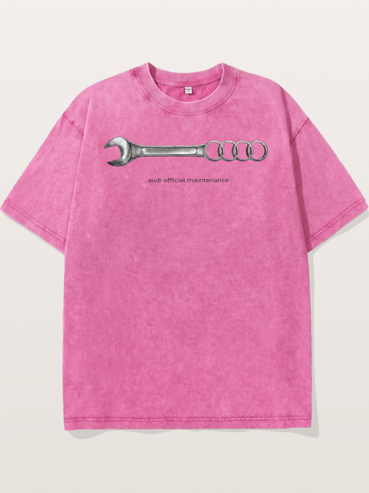 Audi Maintenance Wrench Art Washed T-shirt