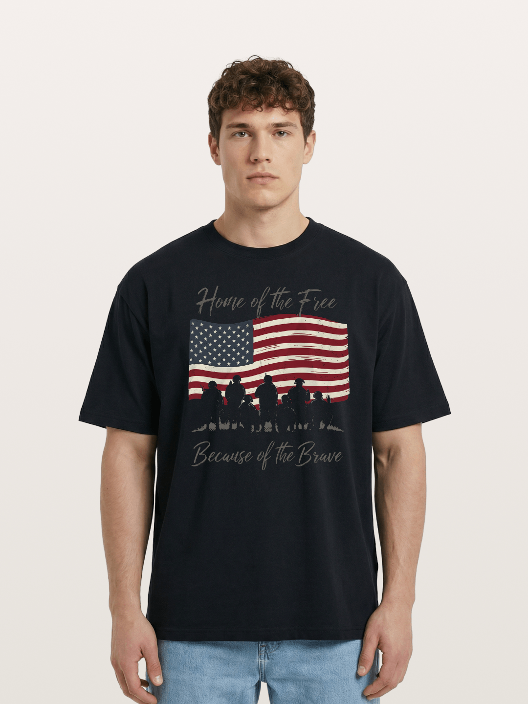 Home of the Free Because of the Brave Cotton T-shirt