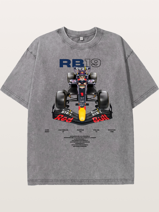 Cat Driving Red Bull F1 Washed T-shirt