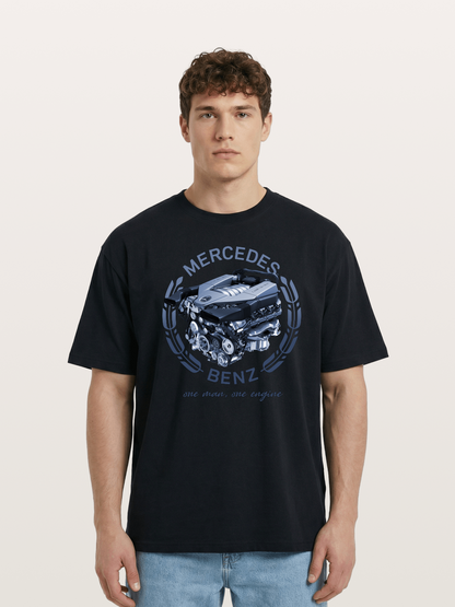 Benz V8 Engine Technical View Cotton T-shirt