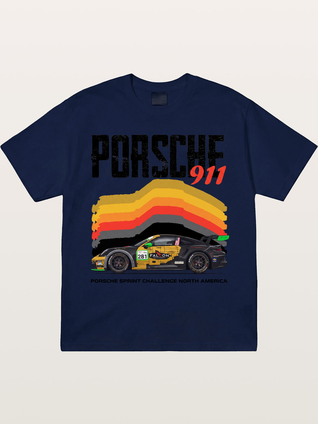 Porsche 911 Sprint Challenge Gradient Gildan T-shirt