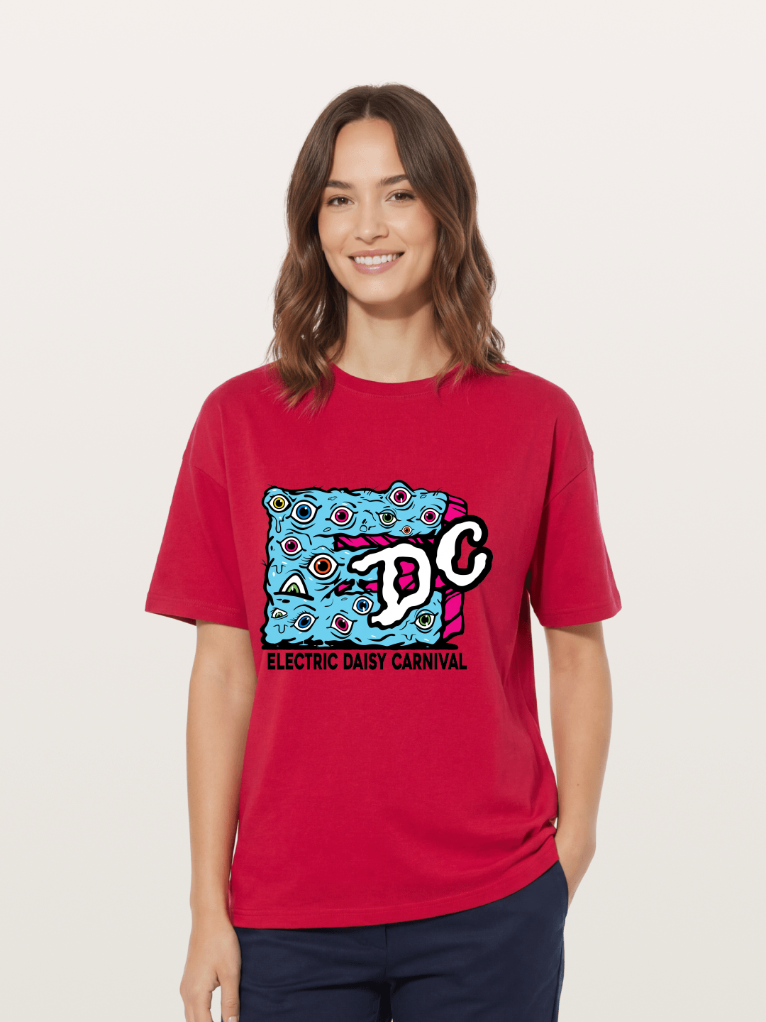 EDC Trippy Eye Daisy Print Gildan T-shirt