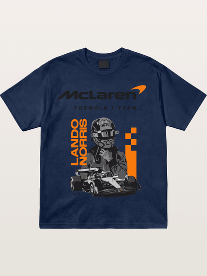Lando Norris McLaren Portrait Cotton T-shirt