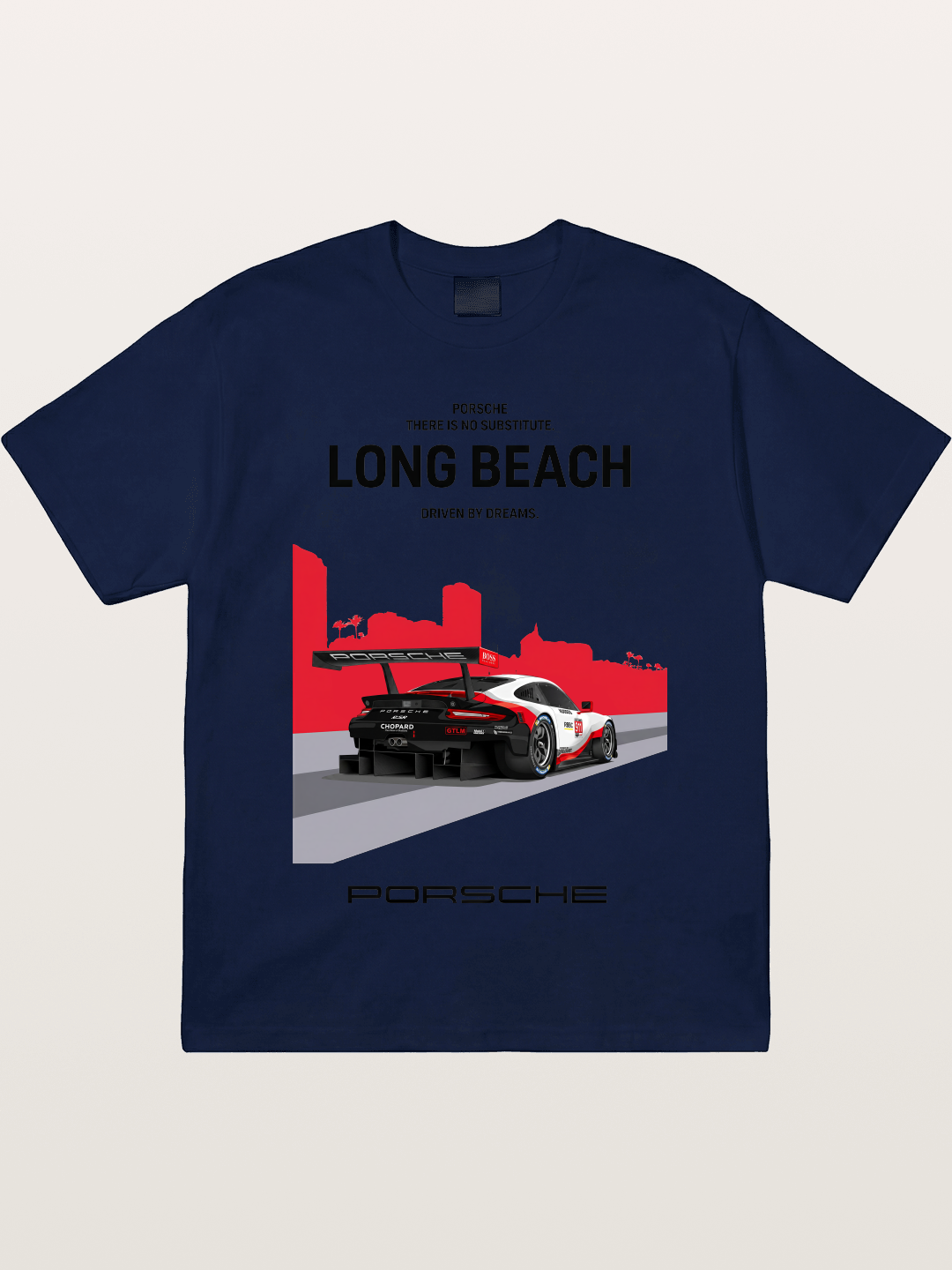Long Beach Race Porsche Poster Gildan T-shirt