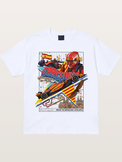 Barcelona GP Spanish Landmark Collage Gildan T-shirt